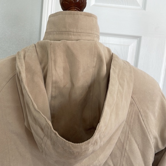 London fog trench coat rain removable hood zipper khaki tan women’s size small S - Picture 8 of 16